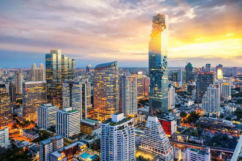 Bangkok skyline at sunrise