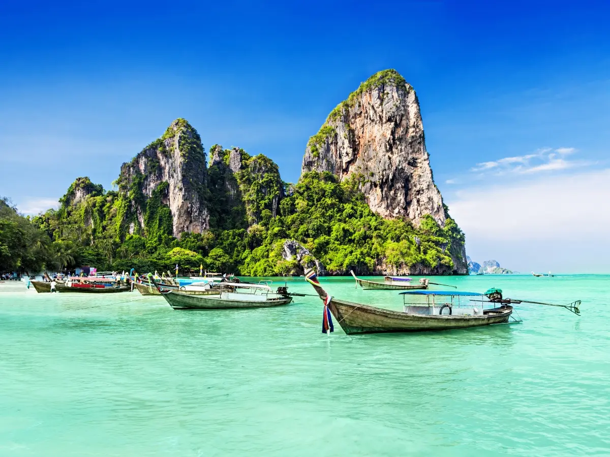 Longtale boats at the beautiful beach