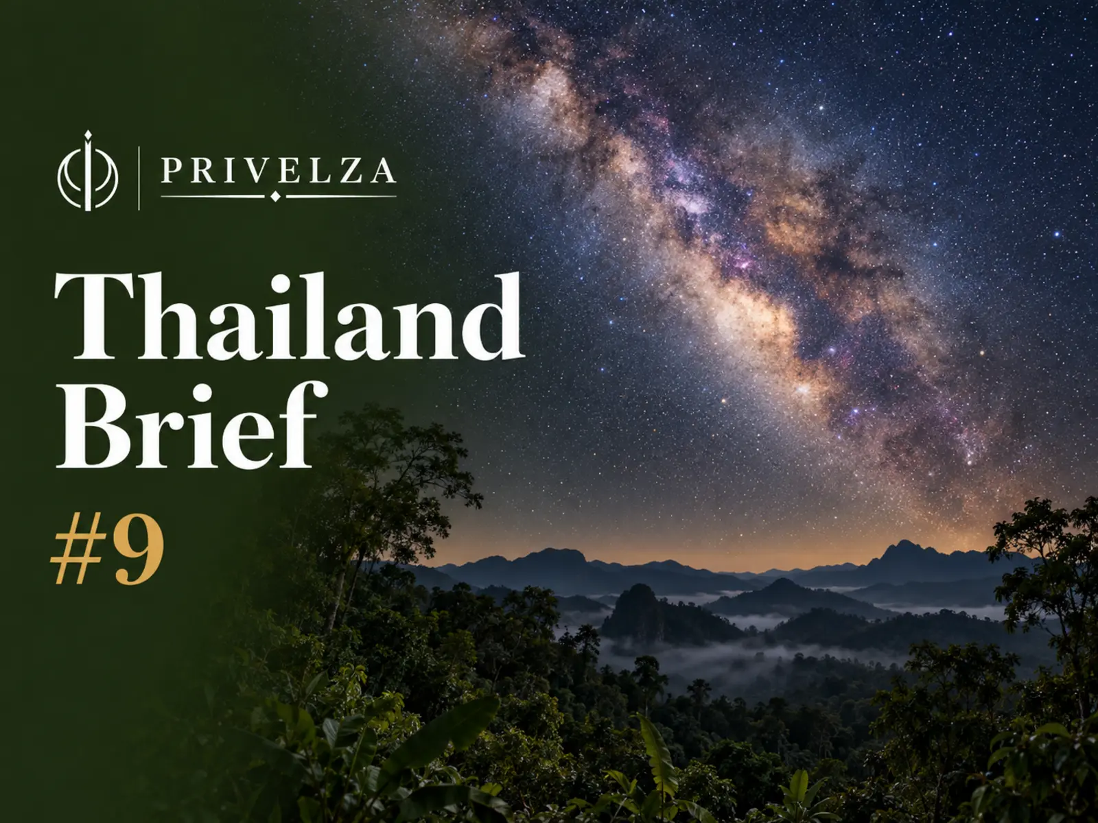 Thailand Brief Issue 9 cover featuring a dark-sky landscape and the Milky Way over Thailand
